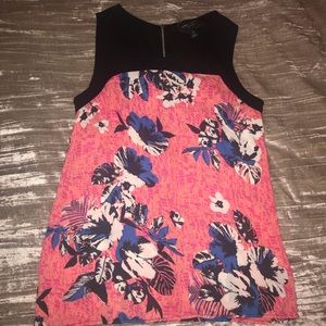 Tank Top Blouse with Floral Design